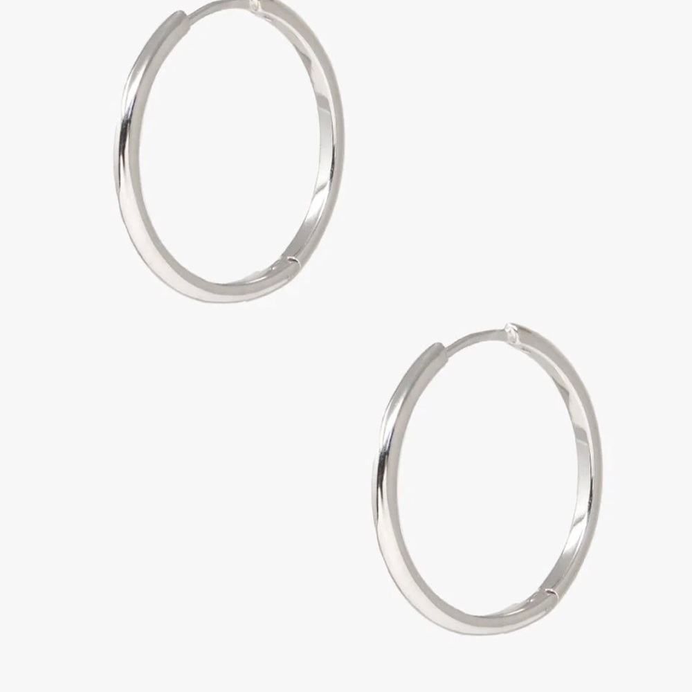 Cupcakes & Cashmere The Alessandra Silver Large Hoop Earrings